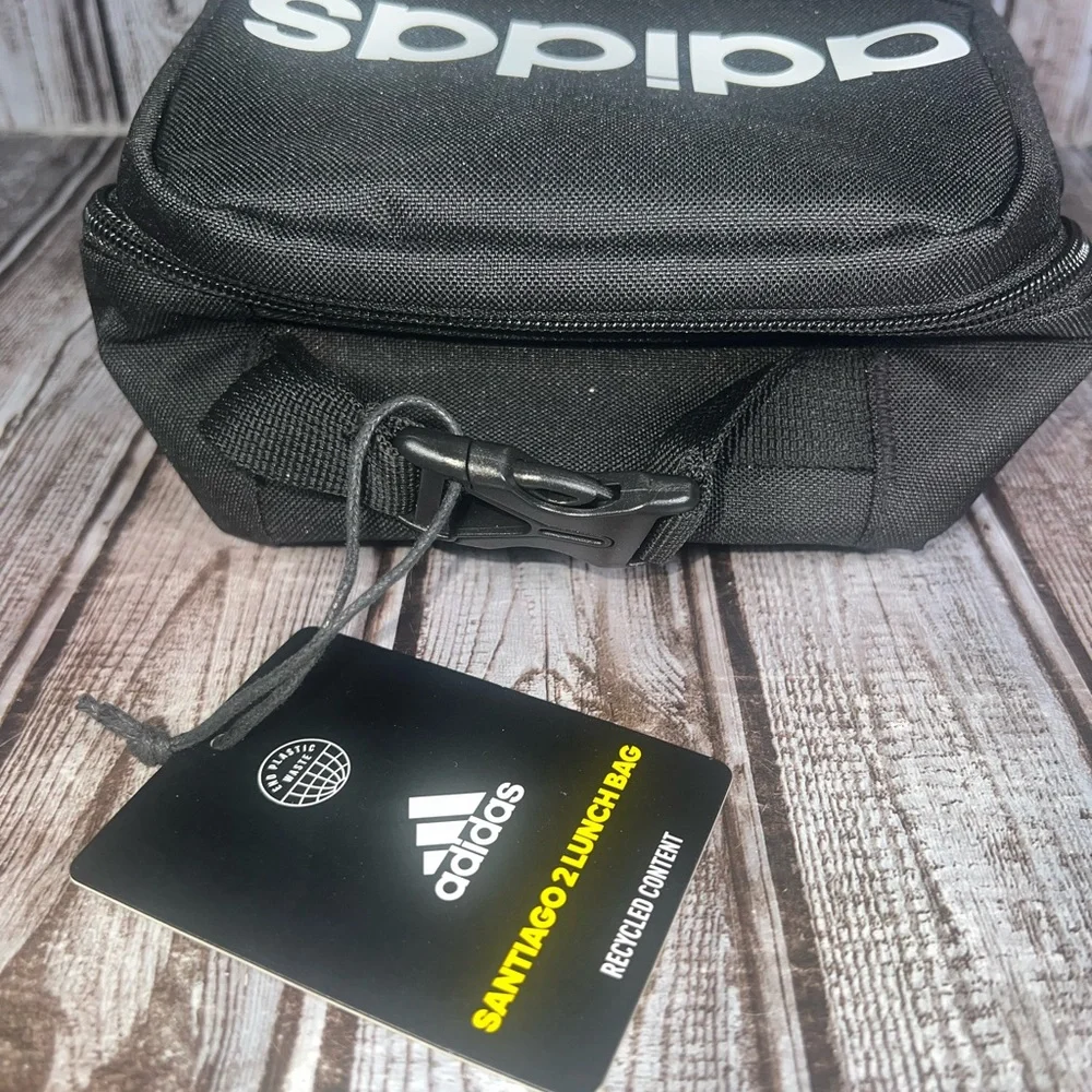 Adidas Insulated Lunch Bag Front Zip Pocket, Clip Handle, For School Sports Work